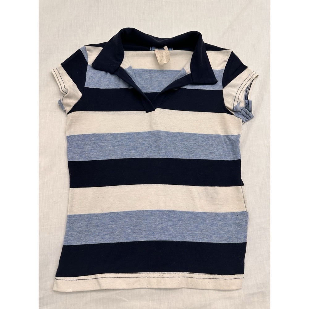Girl Planet  Medium Blue/navy/white Short Sleeve Polo Shirt